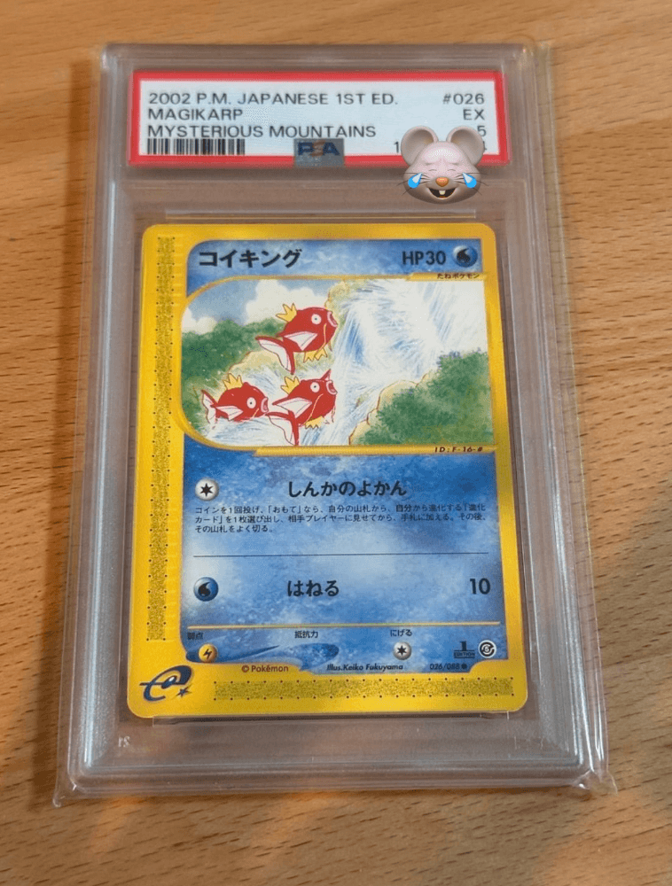 포켓몬카드 2002 일본판 1ED e시리즈 잉어킹 PSA 5 경매합니다.
